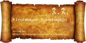 Kirchmayer Konstantin névjegykártya